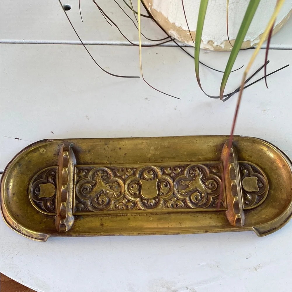 Elegant Gold Brass Incense Tray